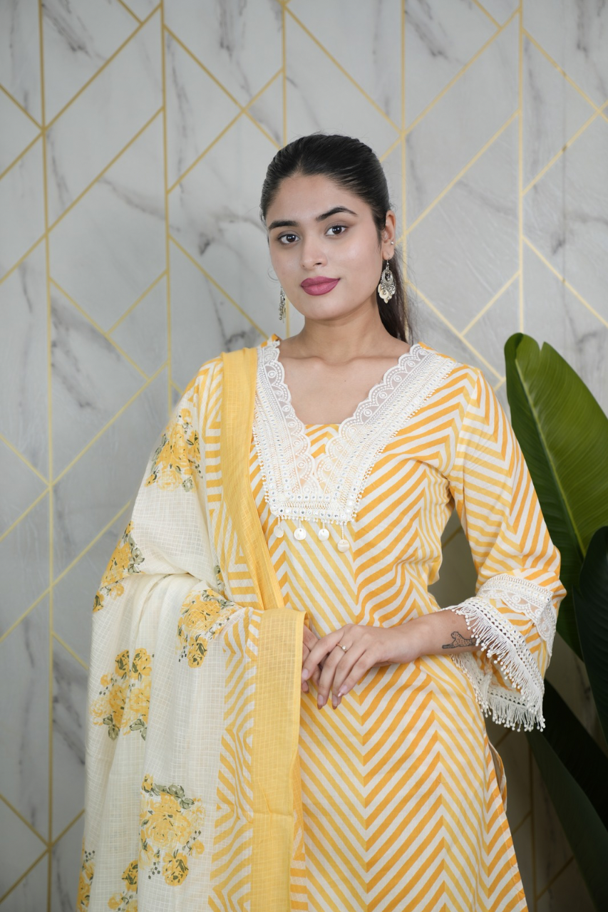 Sara Leheriya Cotton Detailed Farshi Salwar Set