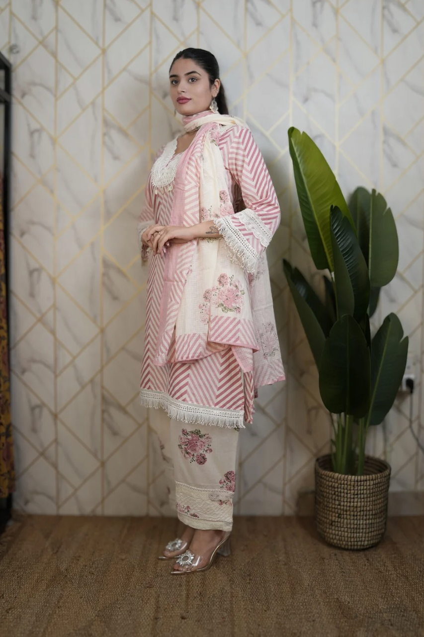 Sara Leheriya Cotton Detailed Farshi Salwar Set