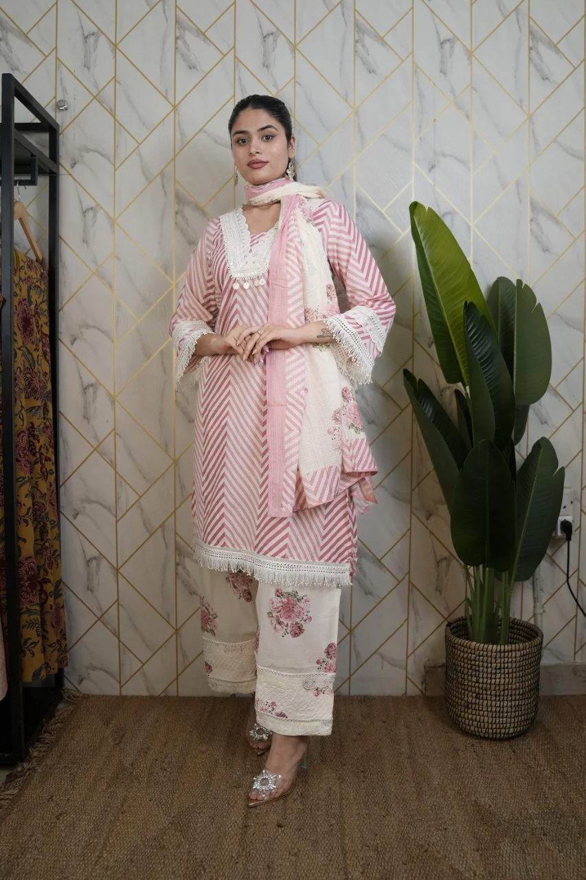 Sara Leheriya Cotton Detailed Farshi Salwar Set