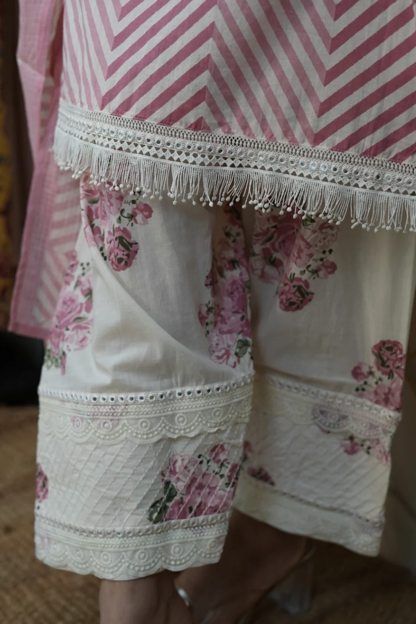 Sara Leheriya Cotton Detailed Farshi Salwar Set