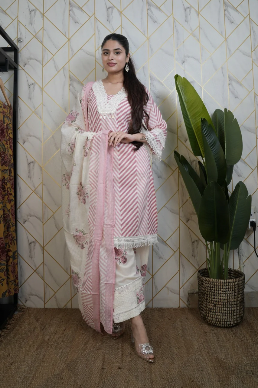 Sara Leheriya Cotton Detailed Farshi Salwar Set