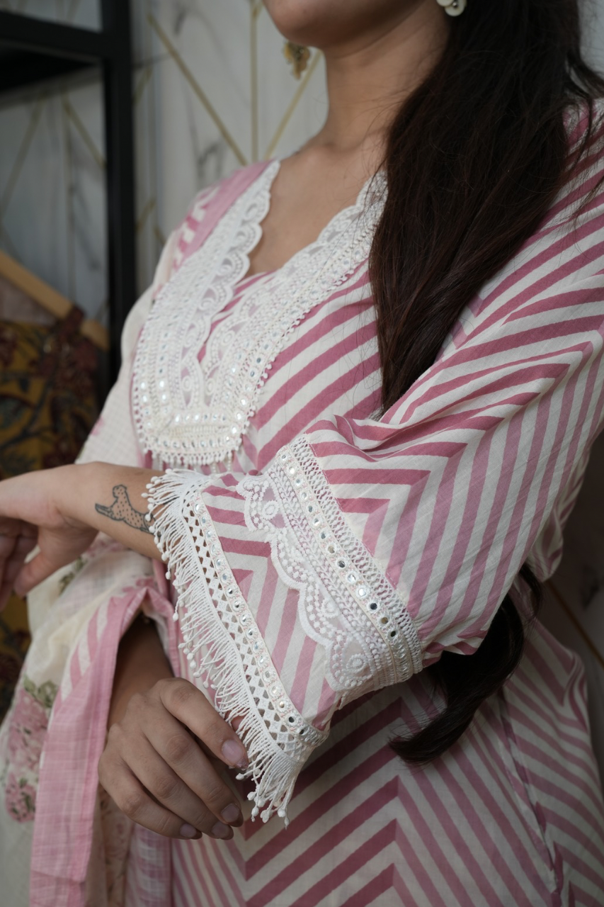 Sara Leheriya Cotton Detailed Farshi Salwar Set