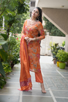 Leena Shimmer Tissue Floral Pant Set - The Jaipur Studio