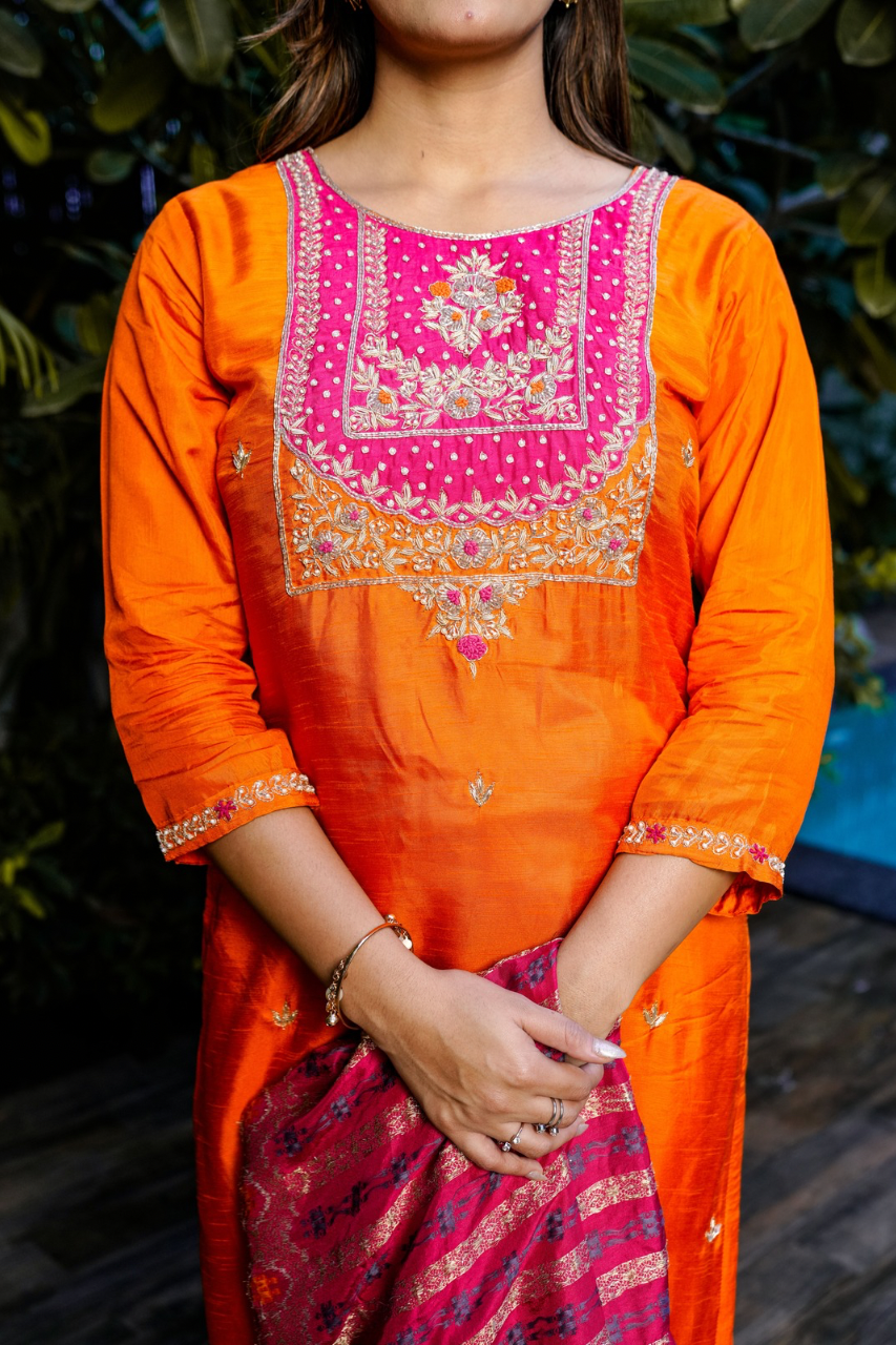 Laya Silk Festive HandEmbroidered Pant Set