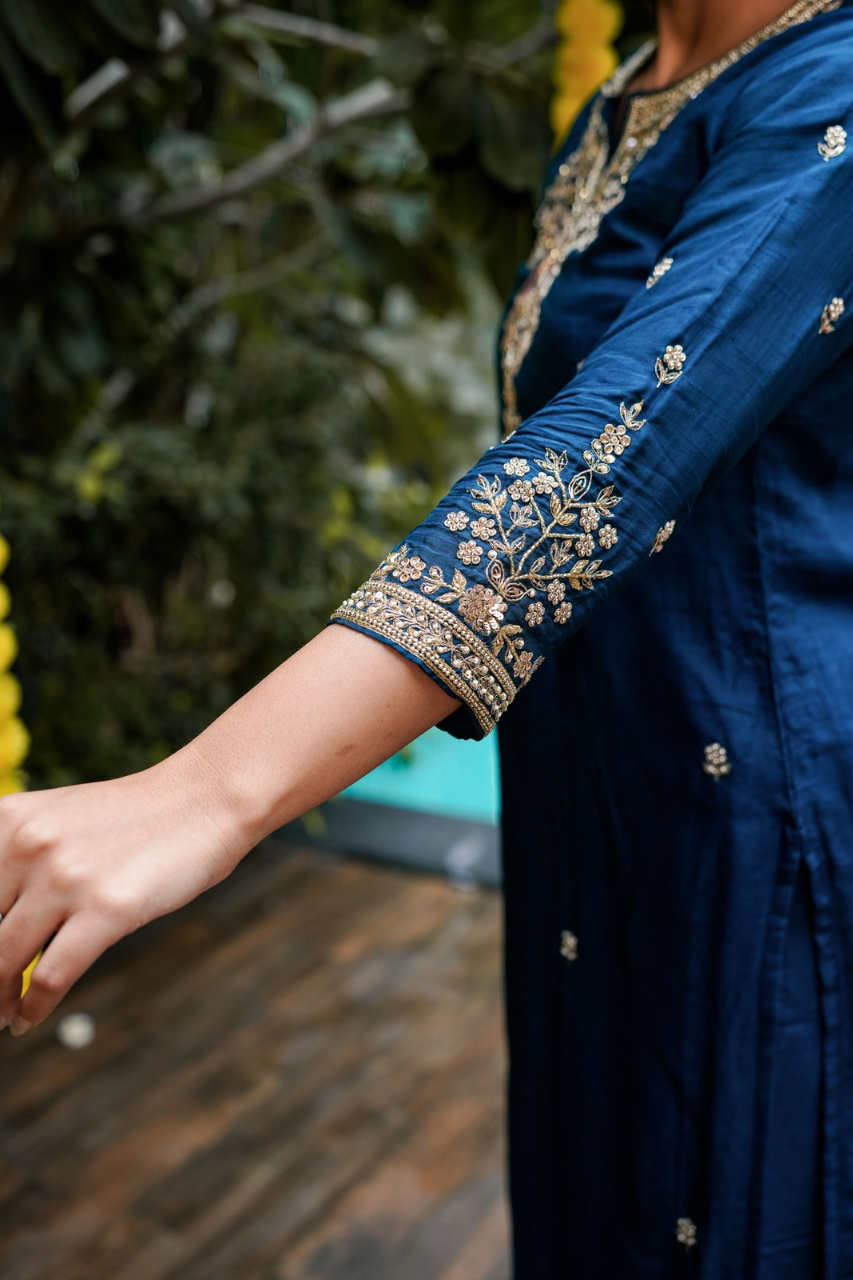 Aviva Silk Festive HandEmbroidered Pant Set