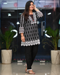 Shakira Black Sciffili Cotton Coord Set