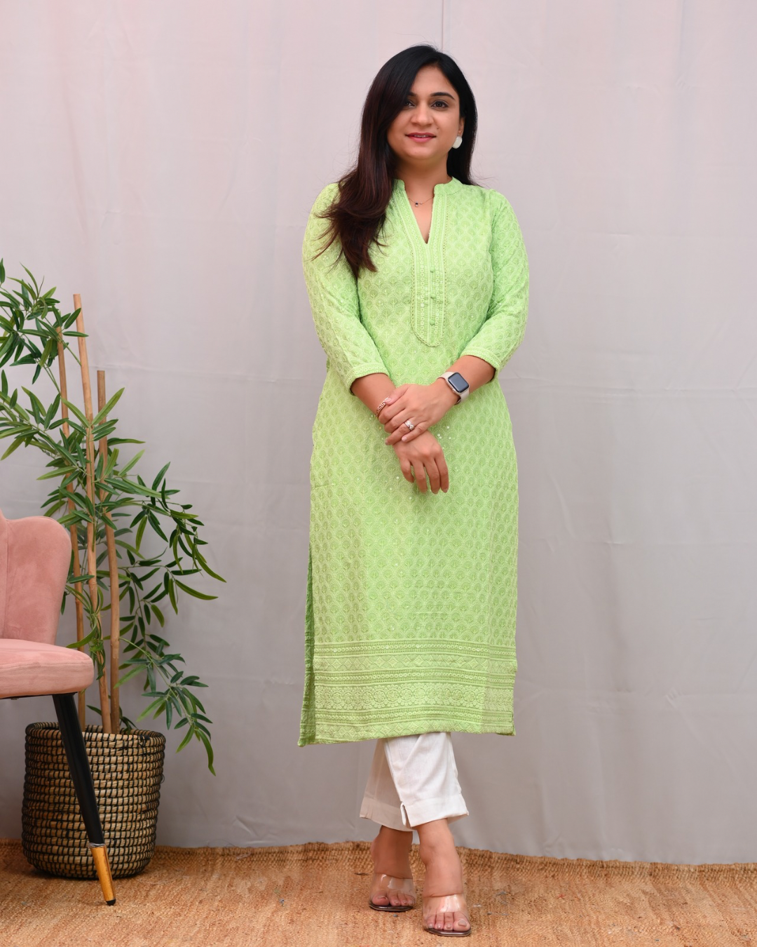 Venus Rayon Chikankari Casual Straight Kurta