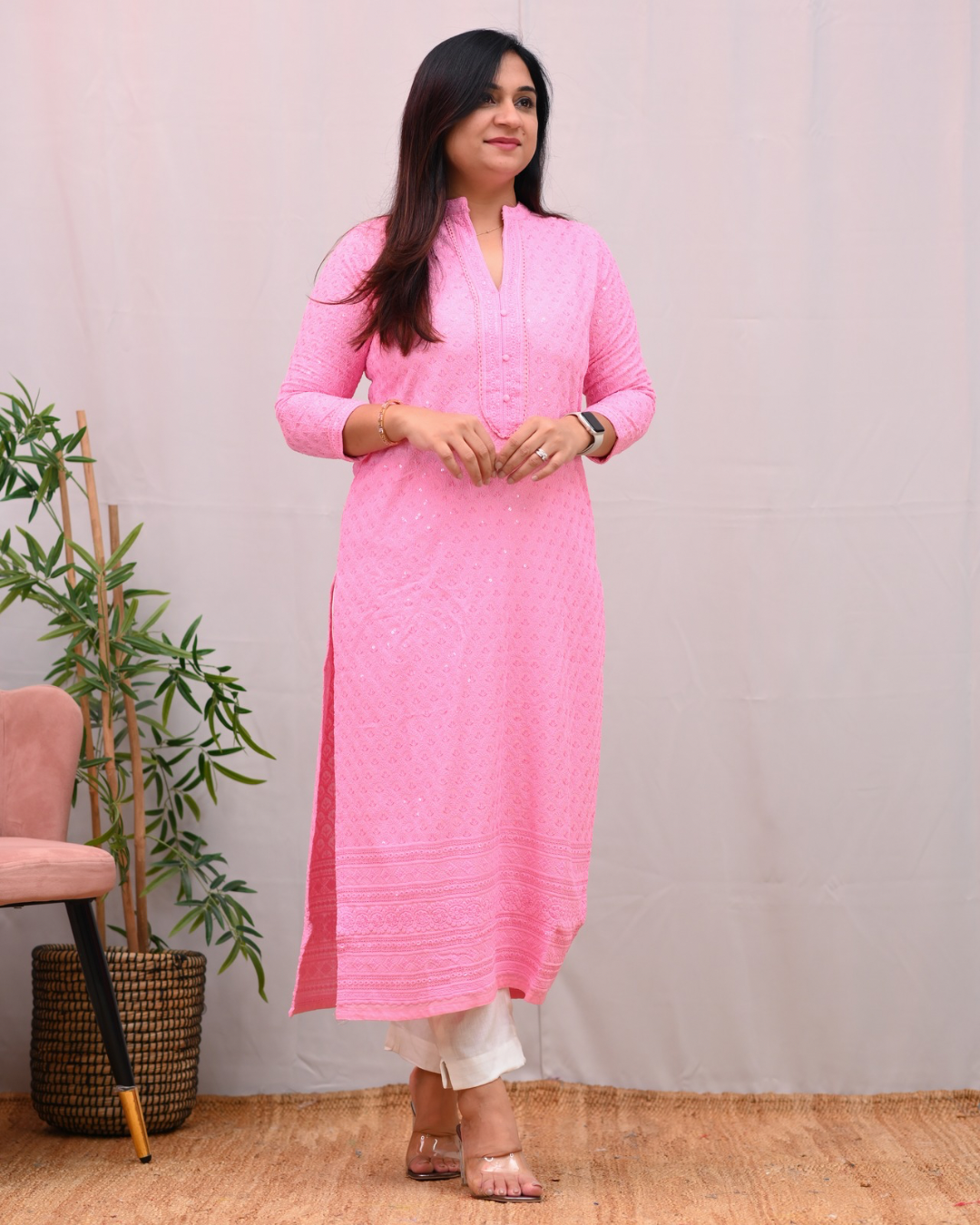 Venus Rayon Chikankari Casual Straight Kurta