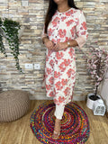 Cotton Casual Floral Straight Kurta