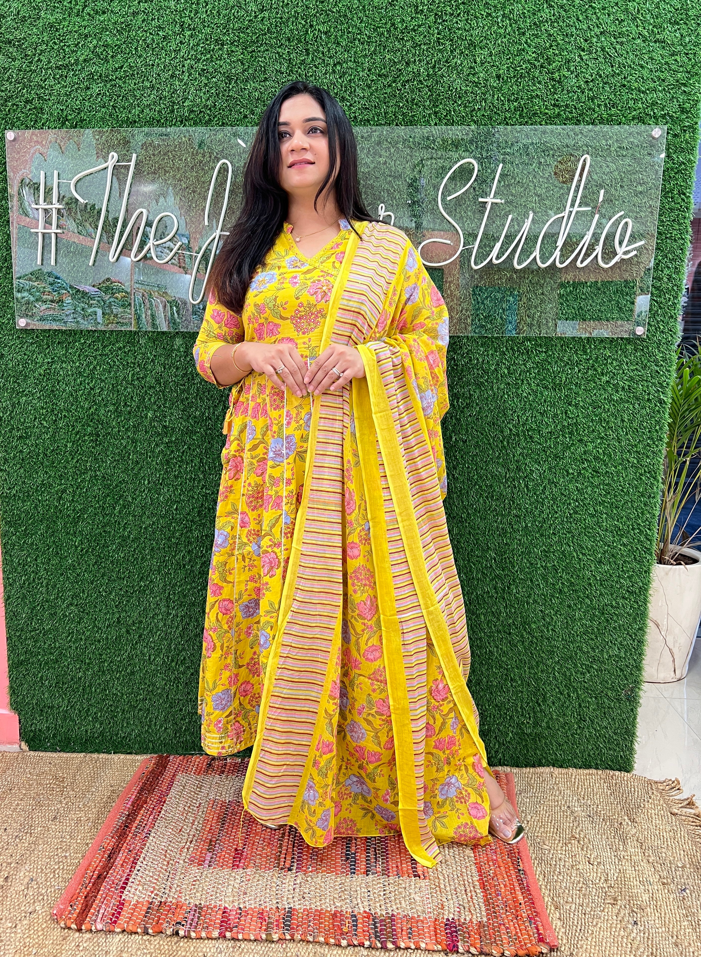 Cotton Anarkali Set - The Jaipur Studio