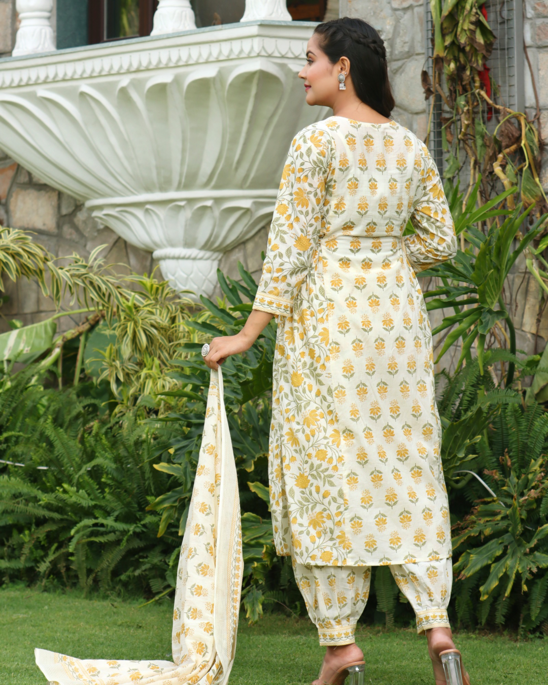 Cotton Floral Embroidered Afgani Set