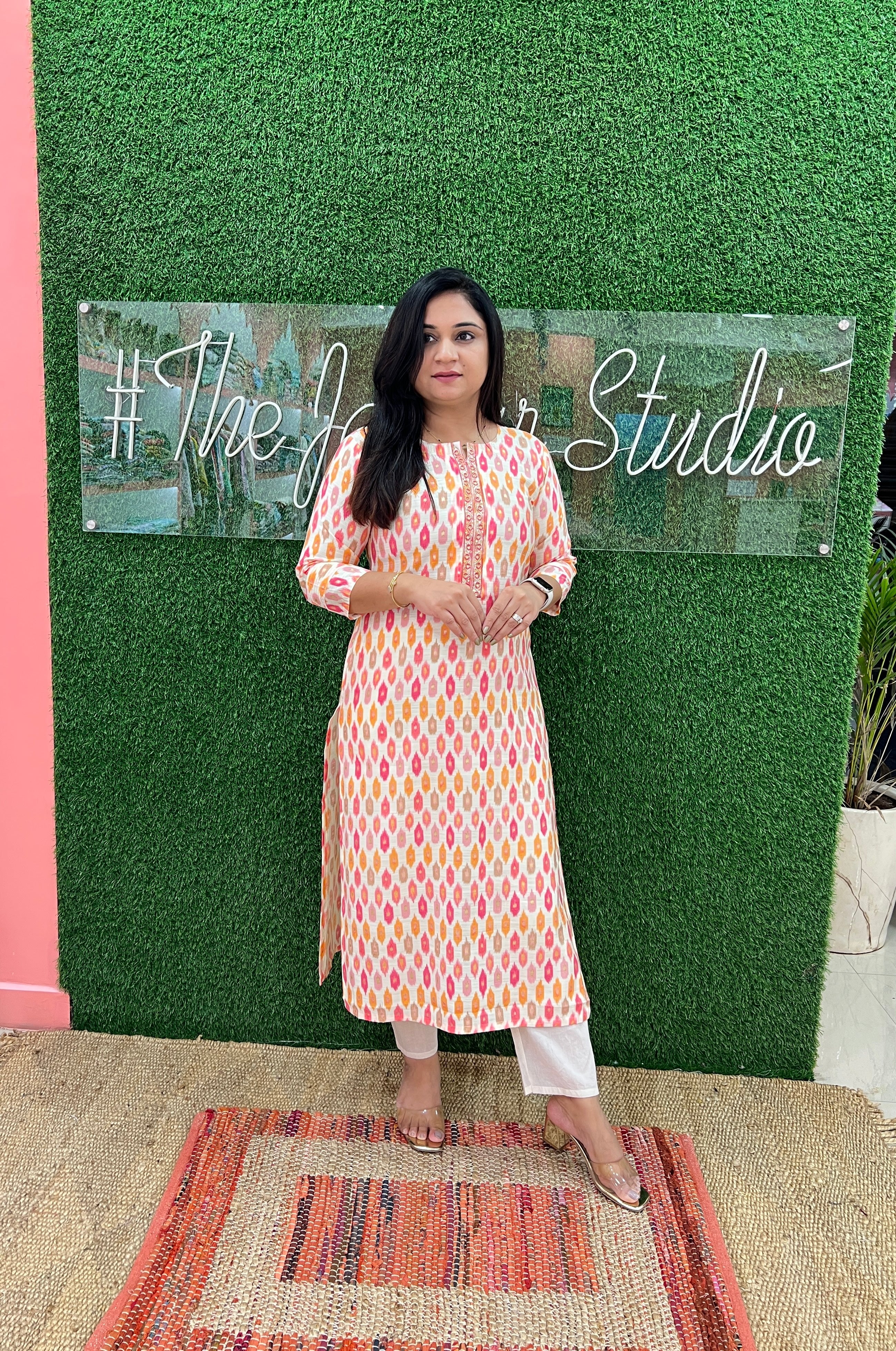 Cotton Flex Ikkat Print Casual Kurta - The Jaipur Studio