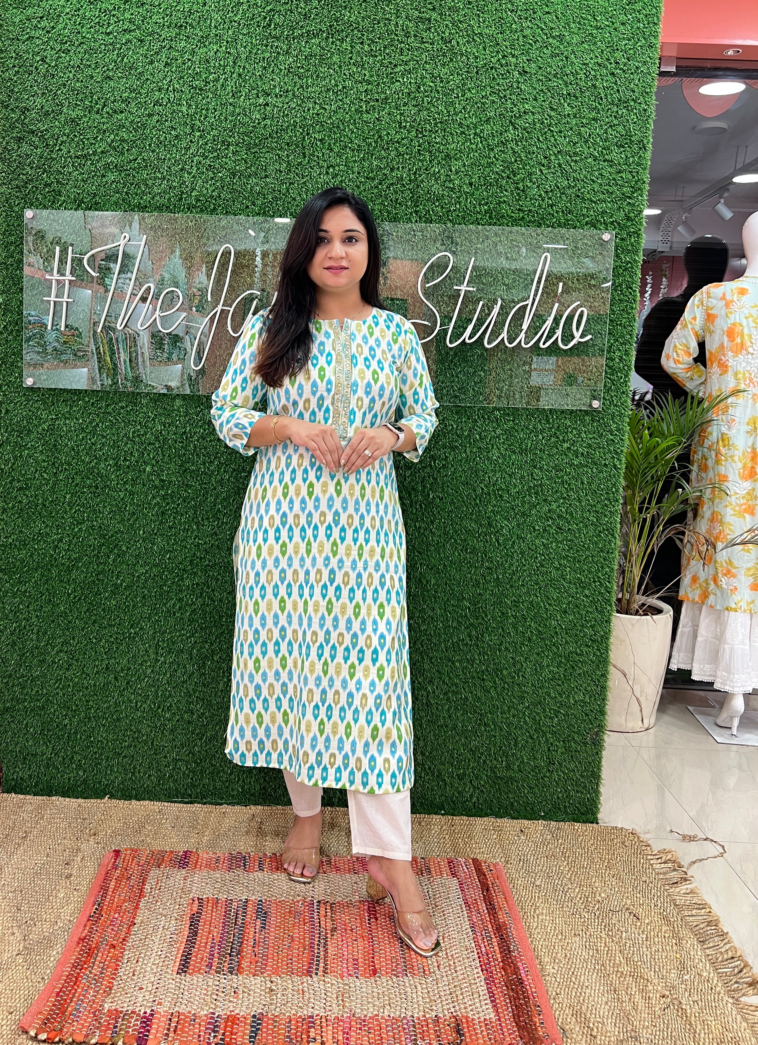 Cotton Flex Ikkat Print Casual Kurta - The Jaipur Studio