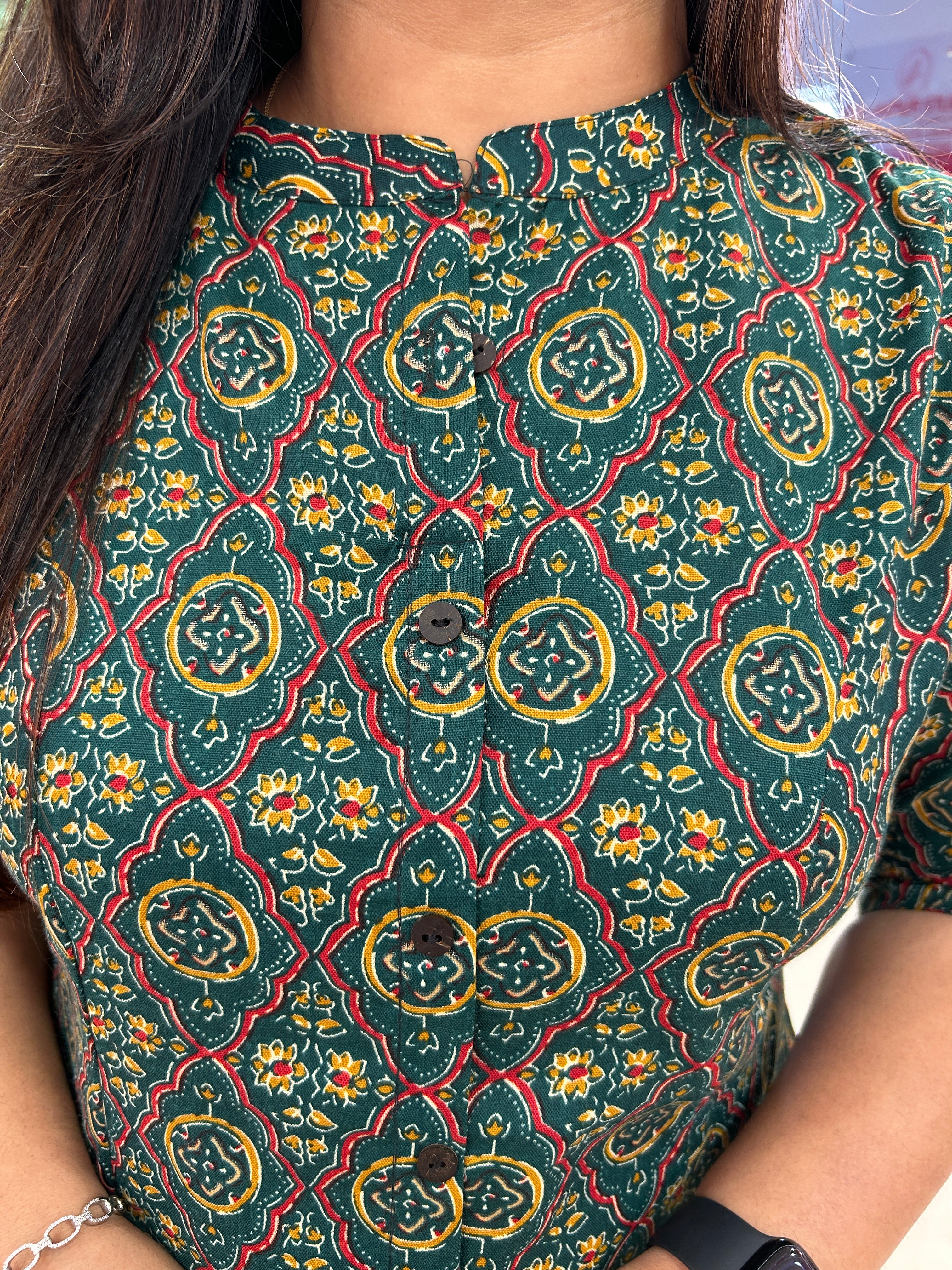 Rozana Cotton Casual A-Line Kurta with Pocket - The Jaipur Studio