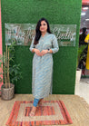 Muslin Leheriya Hand Embroidered Pant Set - The Jaipur Studio