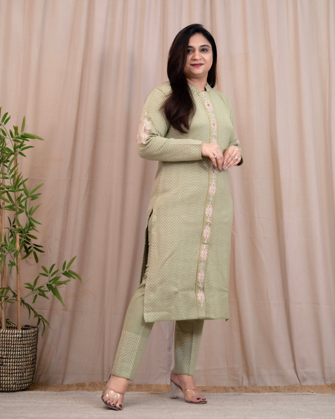 Kamya Woollen Straight Pant Set