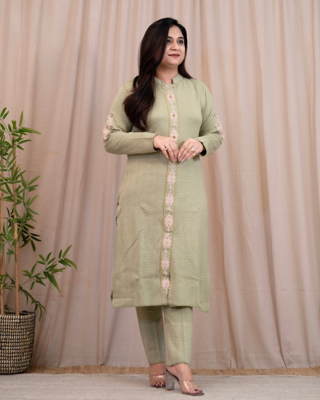 Kamya Woollen Straight Pant Set