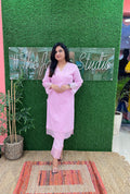 Cotton Sciffili Organza Deatiling Coord Set