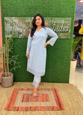 Cotton Sciffili Organza Deatiling Coord Set