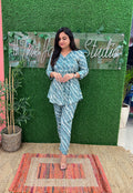 Tie and Dye Muslin Embroidered Coord Set