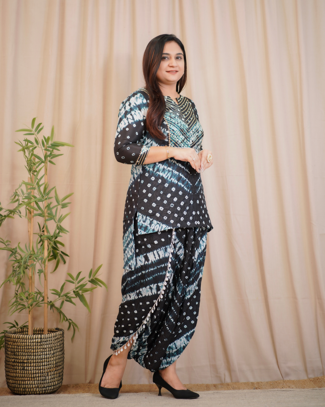 Tie and dye Muslin dhoti set