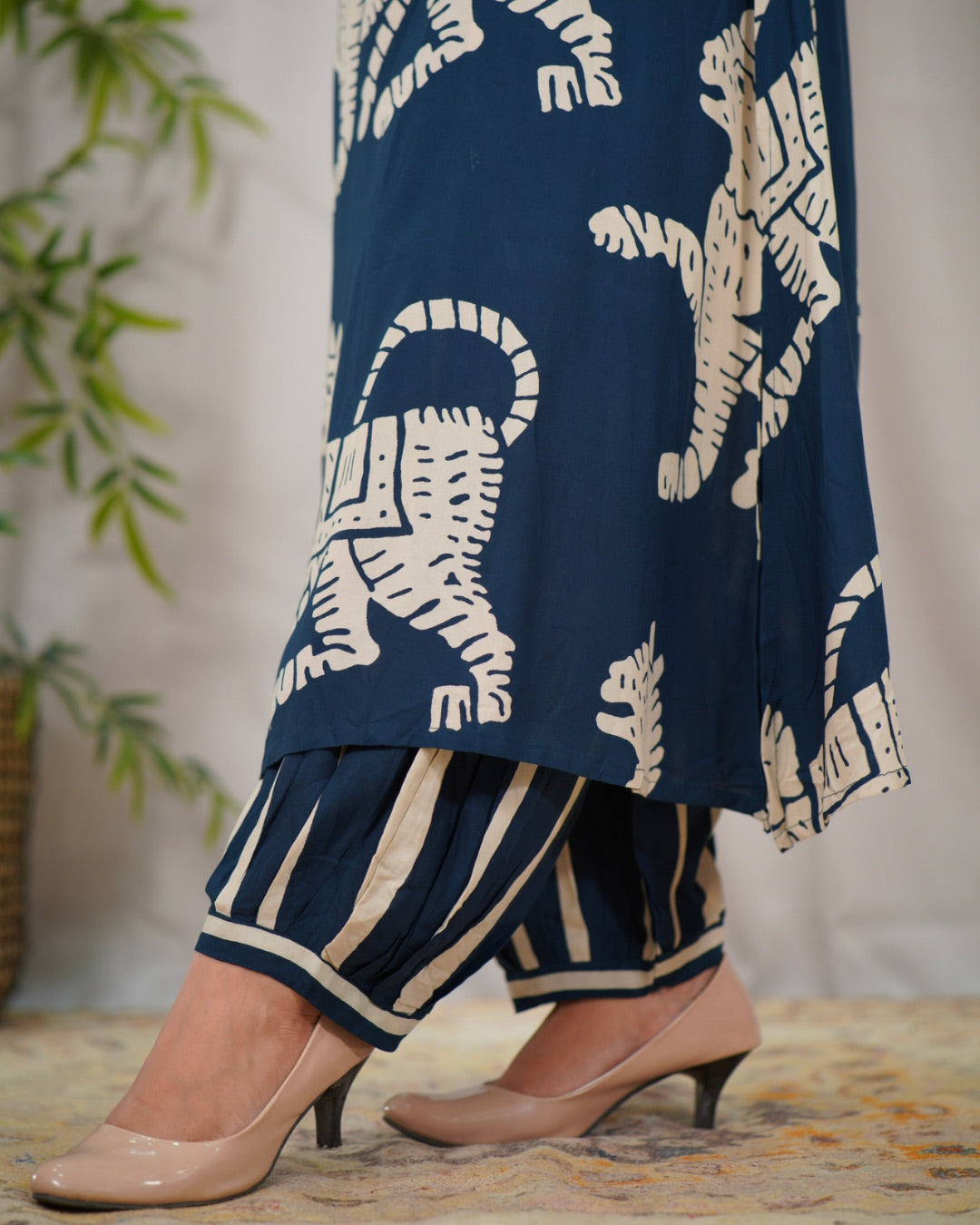 Rayon Bold Print Afgani Set - The Jaipur Studio