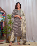 Premium Cotton Embroidered Dupatta Set