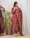 Ajrakh Print Premium Cotton Embroidered Dupatta Set