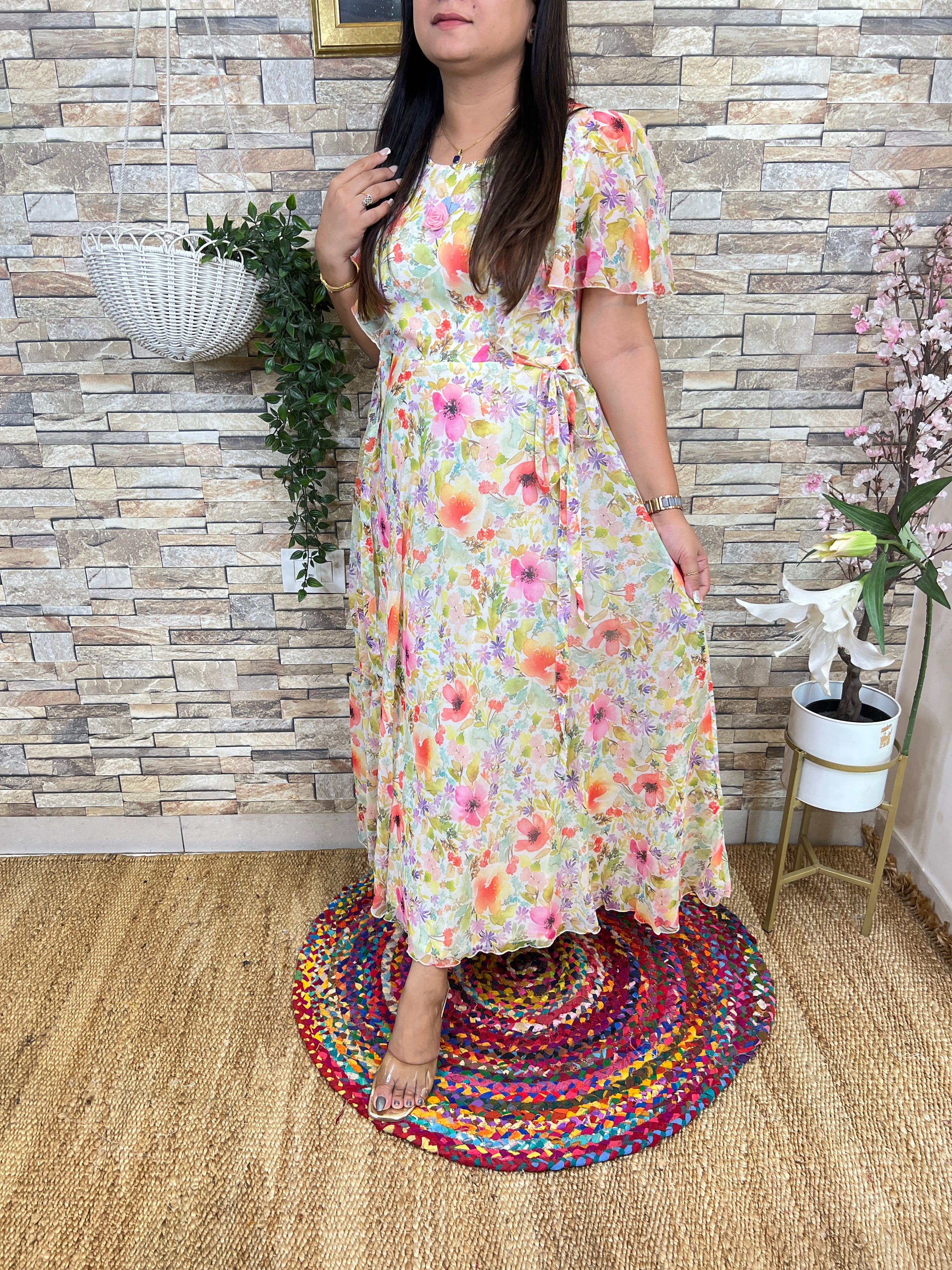 Chiffon Long Dress - The Jaipur Studio