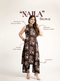 Naila Brown Rayon A-line Coord Set