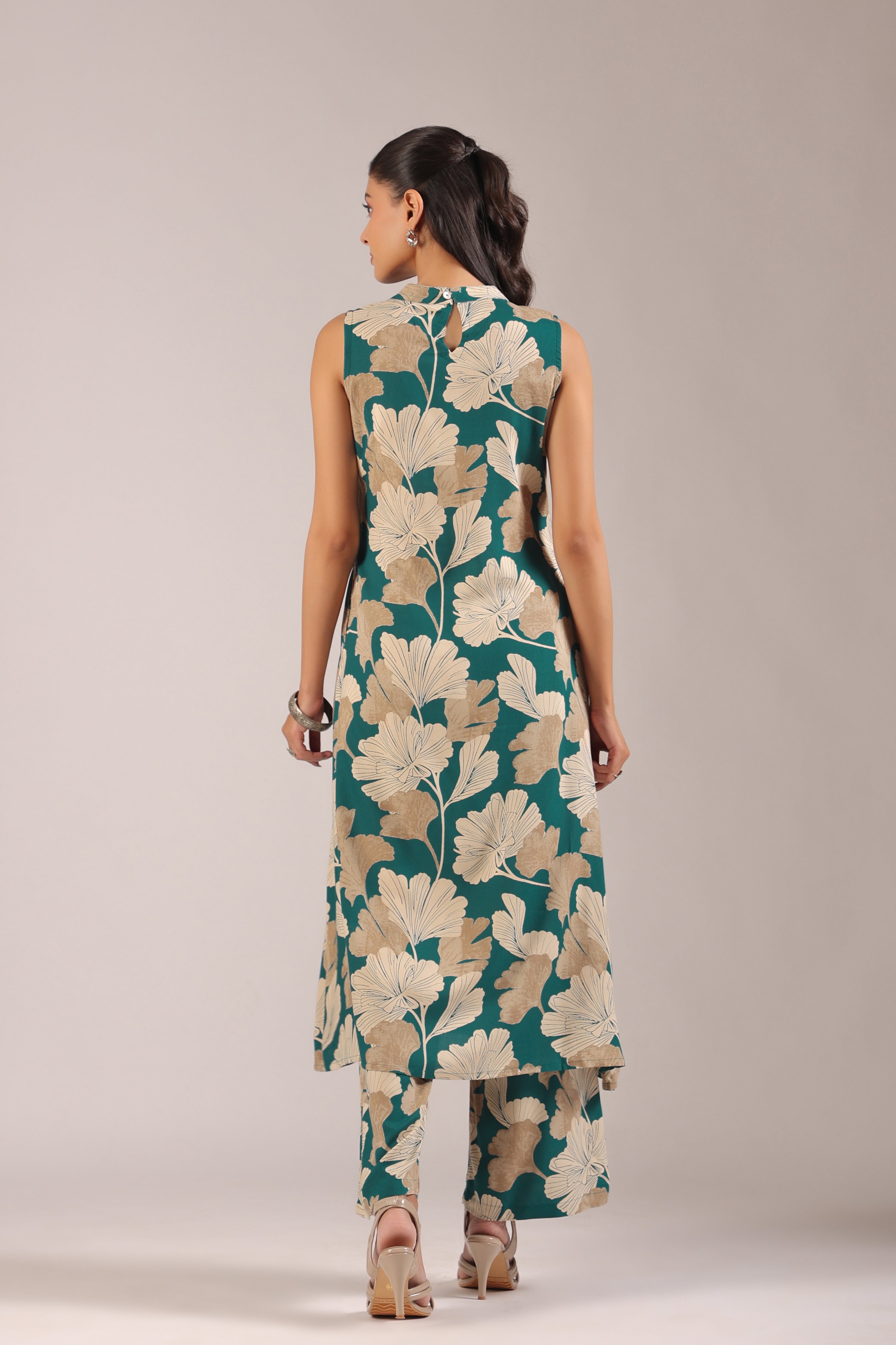 Hita Rayon Floral Print A-line Coord Set