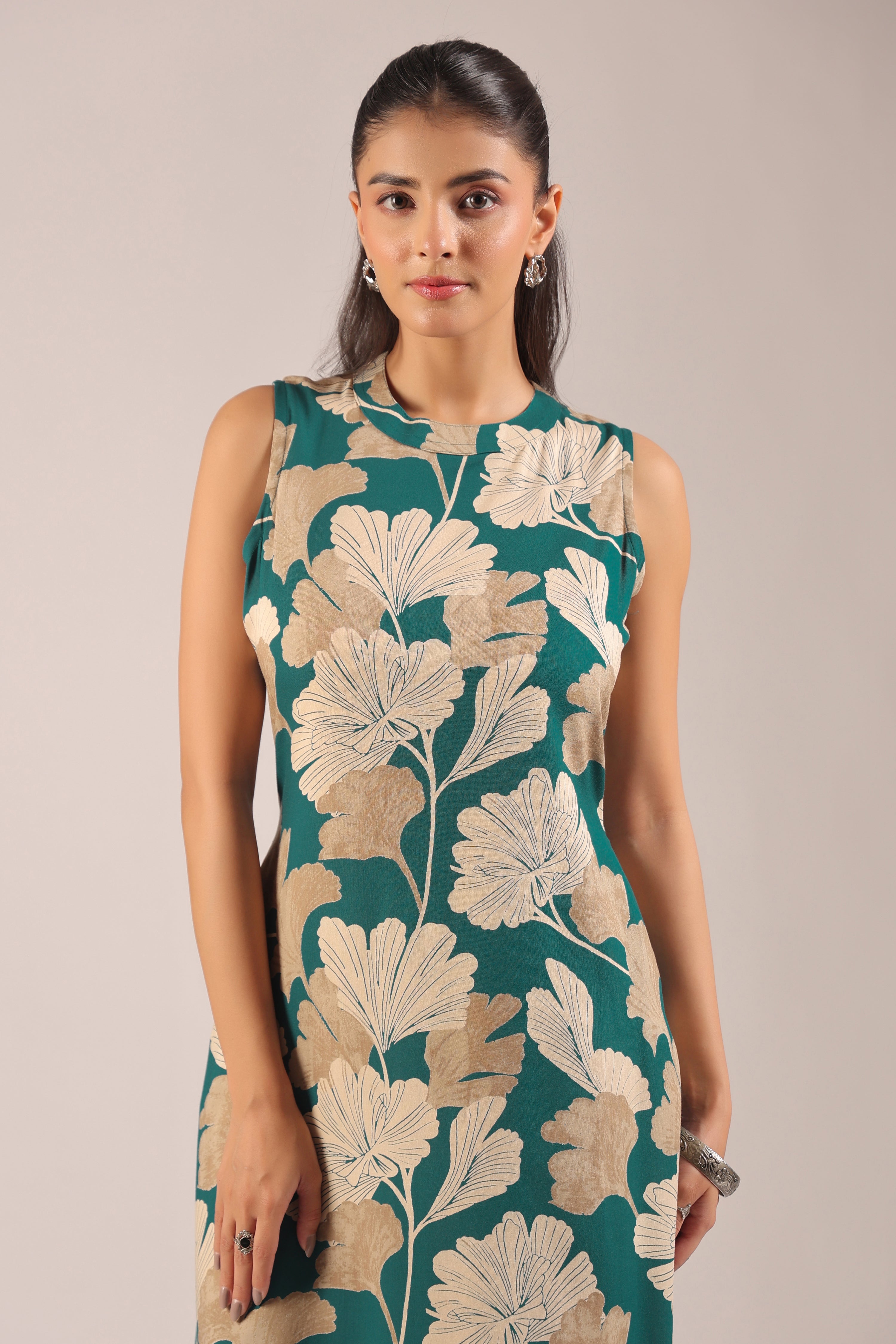 Hita Rayon Floral Print A-line Coord Set