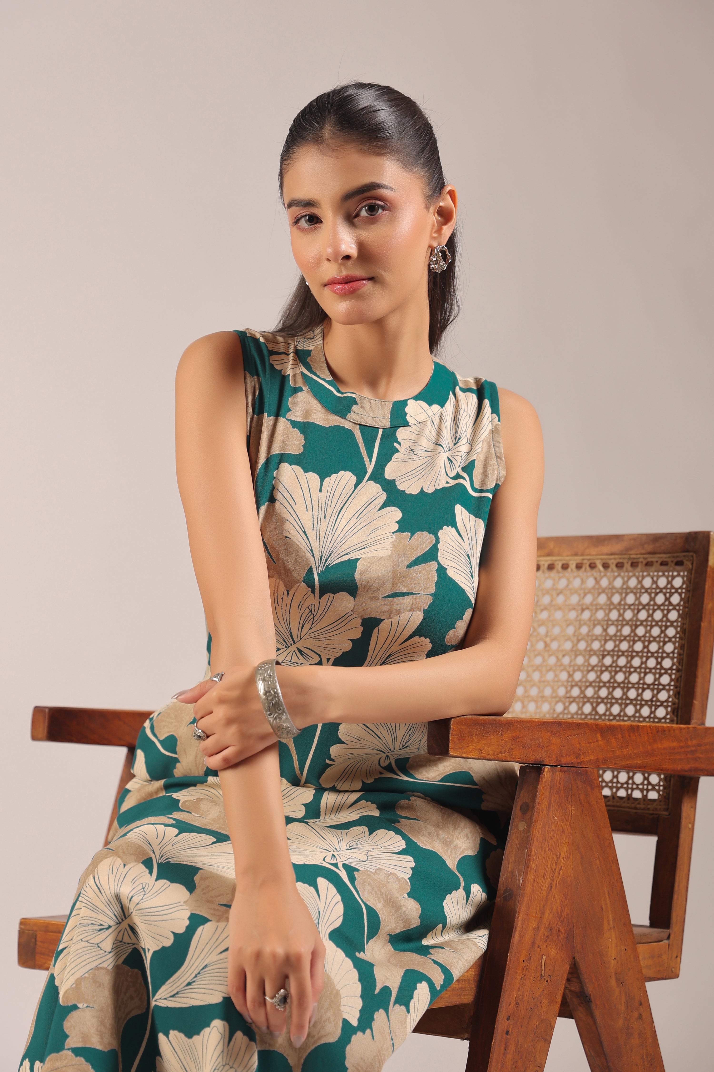 Hita Rayon Floral Print A-line Coord Set
