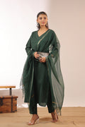 Mirror Embroidered Cotton Solid Color Dupatta Set