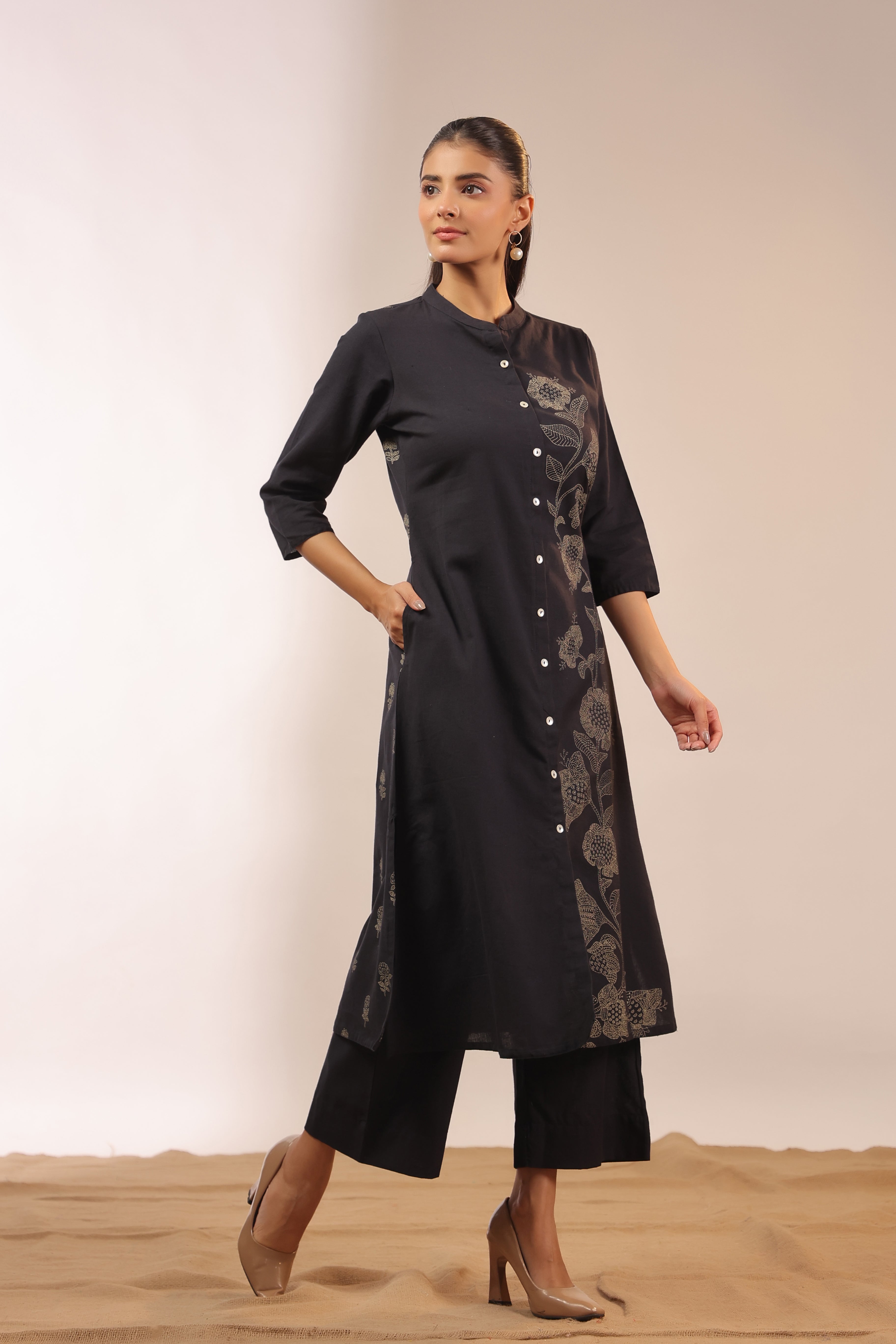 Dvija Cotton A-line Plazo Set - The Jaipur Studio