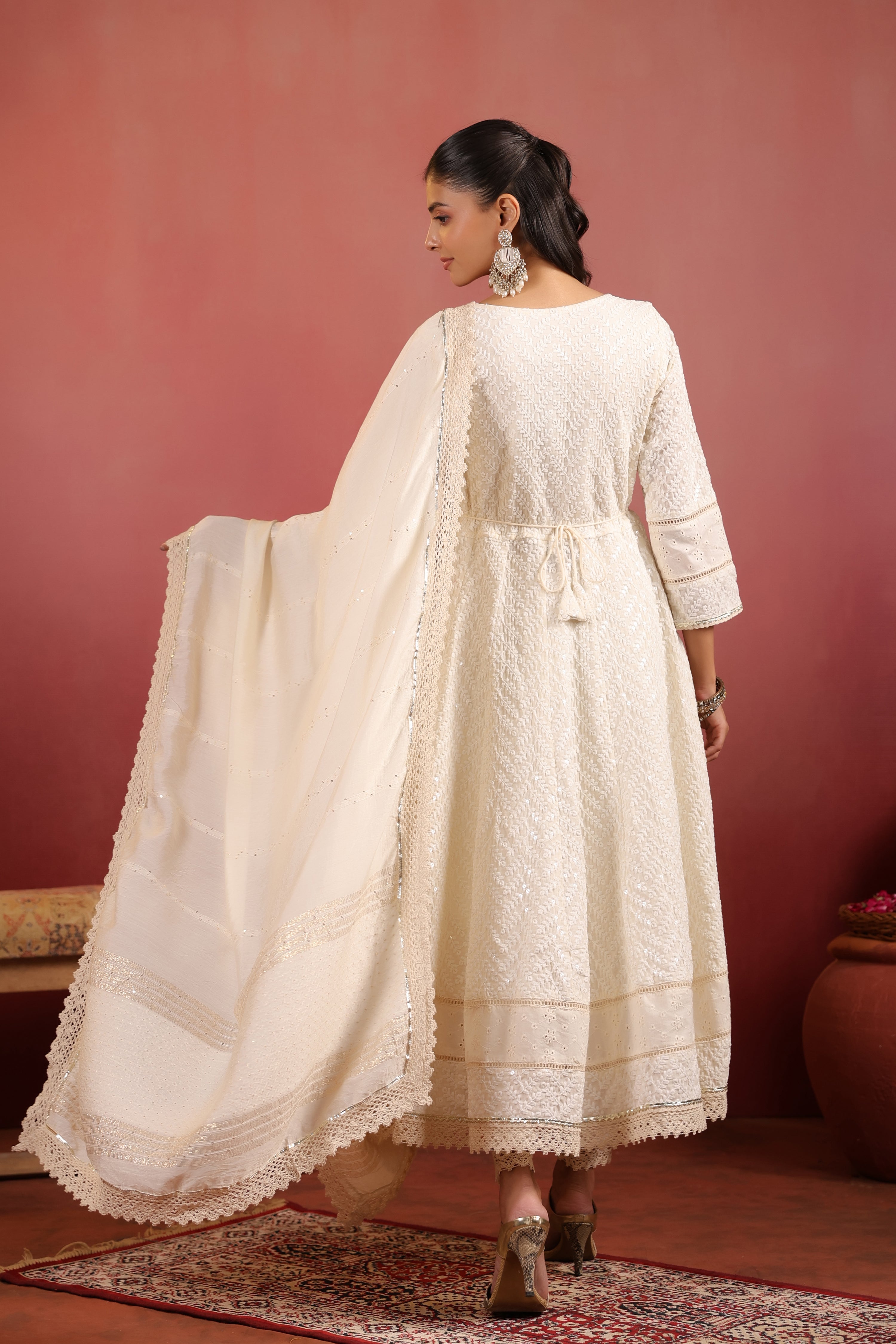 Ada Cotton Sciffili Embroidered Anarkali Set