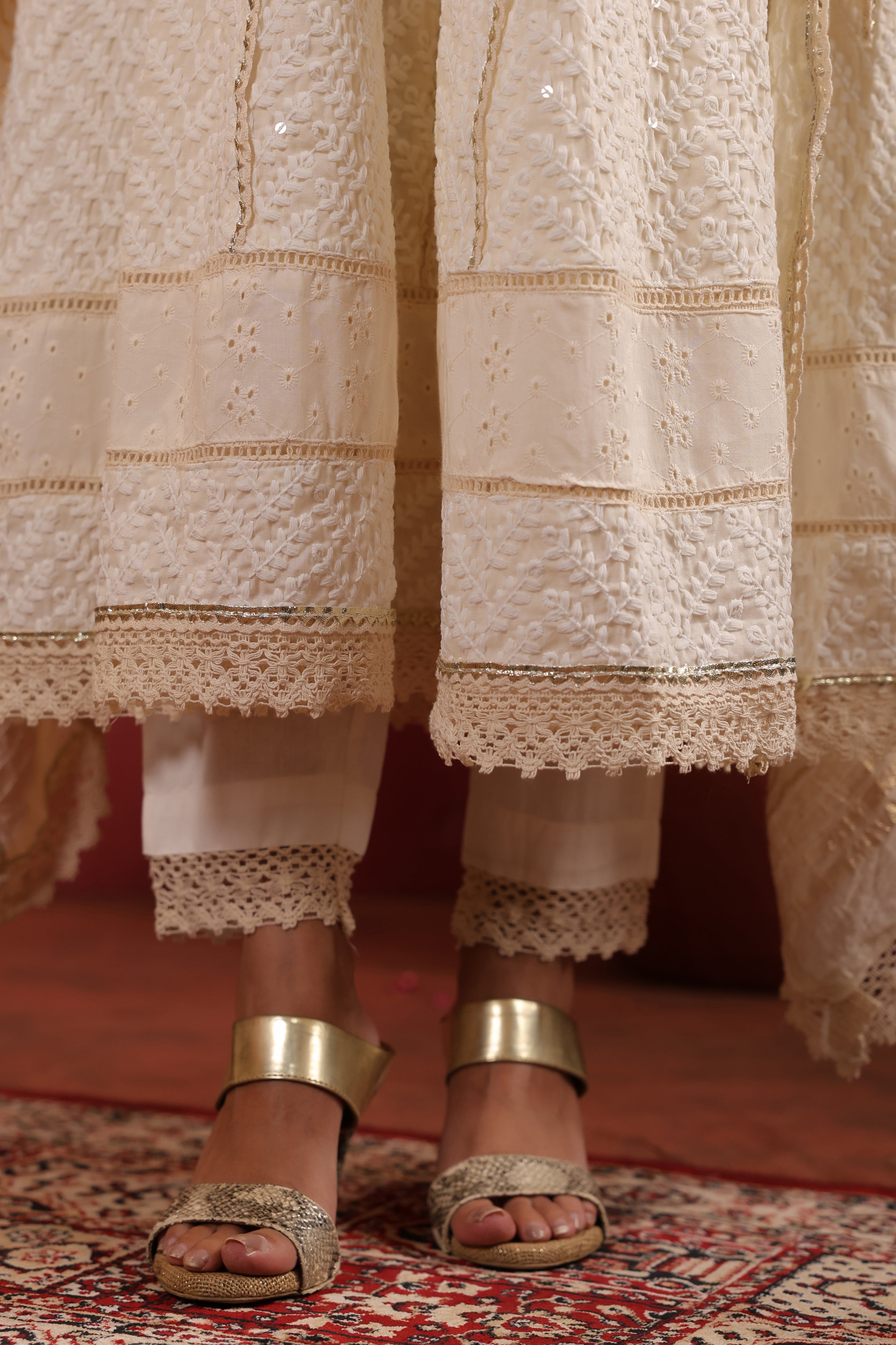Ada Cotton Sciffili Embroidered Anarkali Set