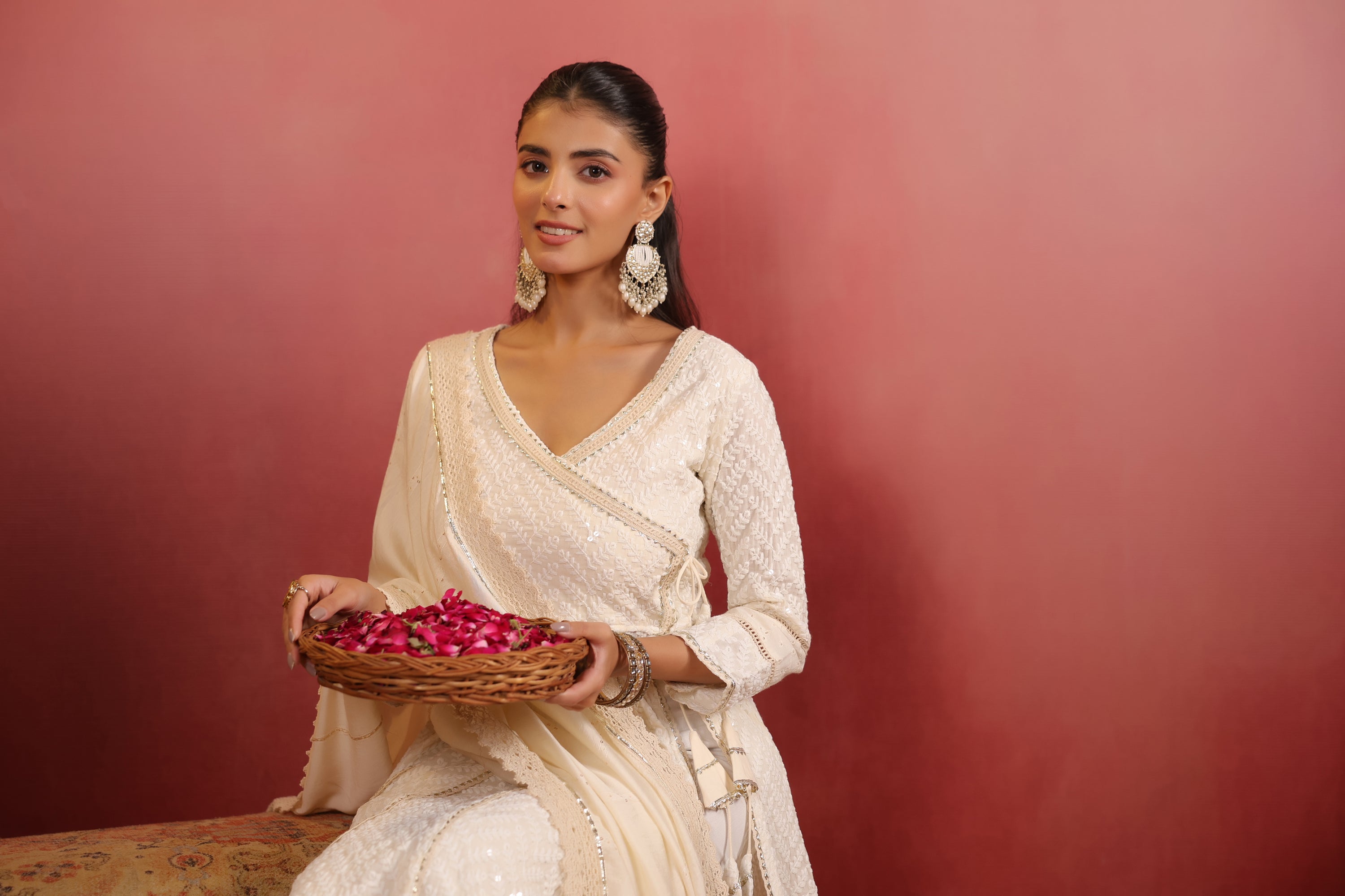 Ada Cotton Sciffili Embroidered Anarkali Set