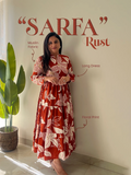 Sarfa Rust Crystal Muslin Casual Long Dress