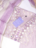 Bahia Lavender Jamdani Embroidered Straight Dupatta Set