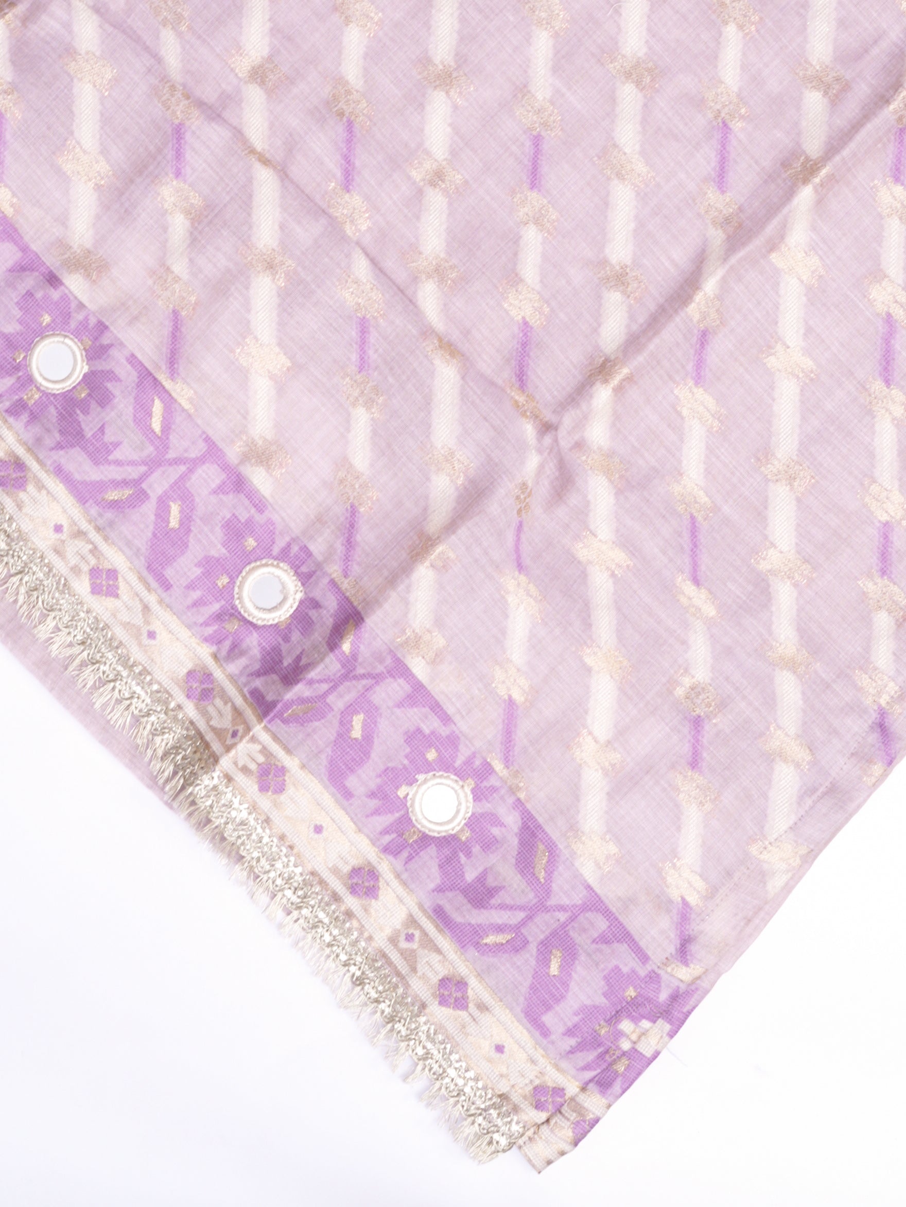 Bahia Lavender Jamdani Embroidered Straight Dupatta Set