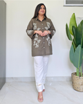 Juliet Cotton Embroidered Oversize-Shirt Coord Set