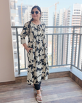 Farah Cotton Floral Flaired Coord set