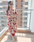 Farah Cotton Floral Flaired Coord set