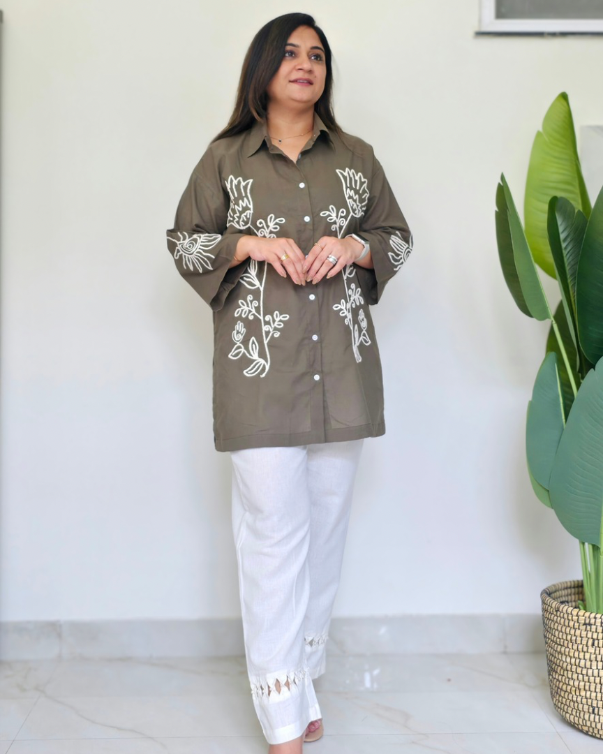 Juliet Cotton Embroidered Loose-Fit Coord Set - The Jaipur Studio