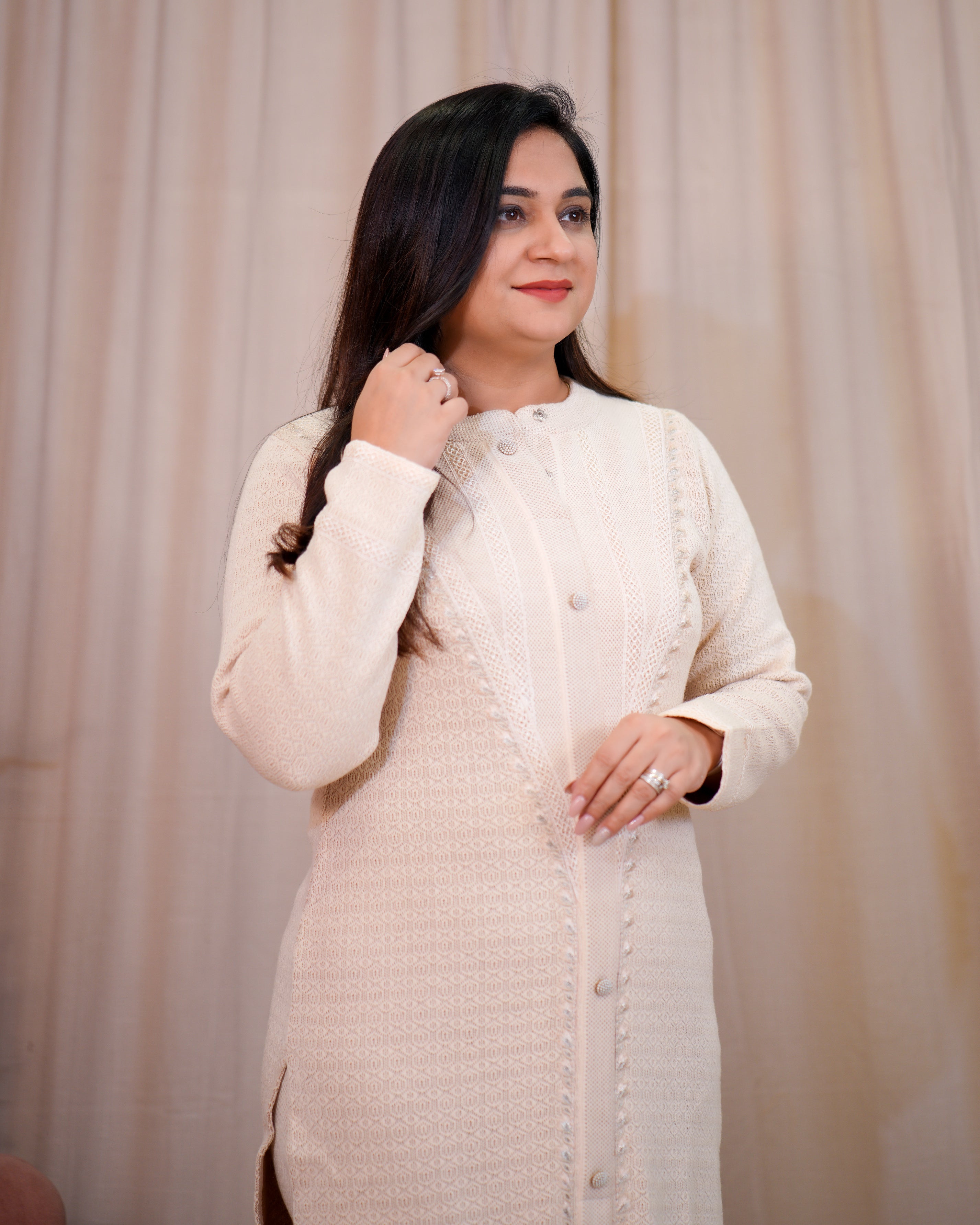 Chic Woollen Embroidered Pant Set - The Jaipur Studio