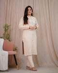 Chic Woollen Embroidered Pant Set