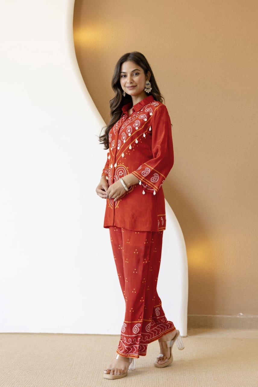 Dhana Two-Piece Embroidered Coord set