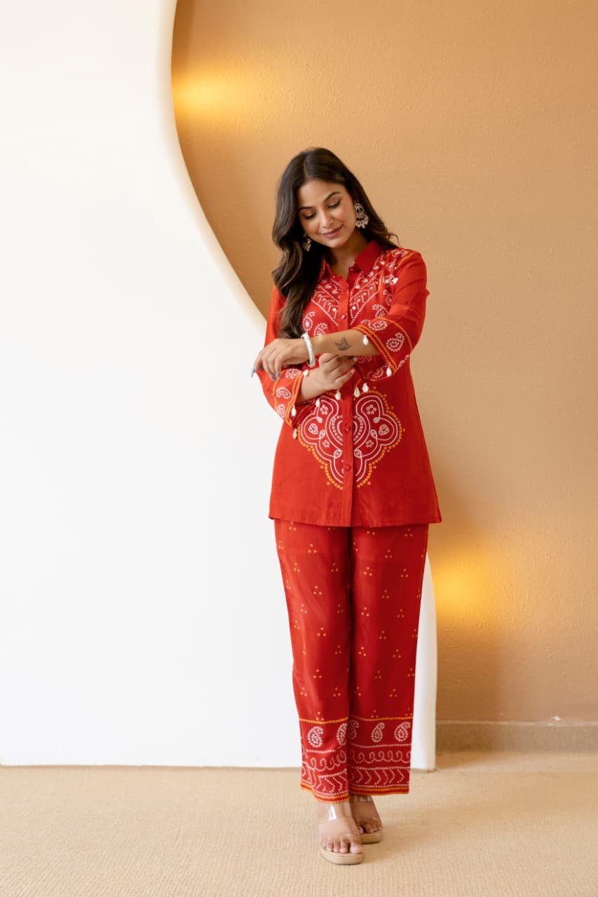 Dhana Two-Piece Embroidered Coord set