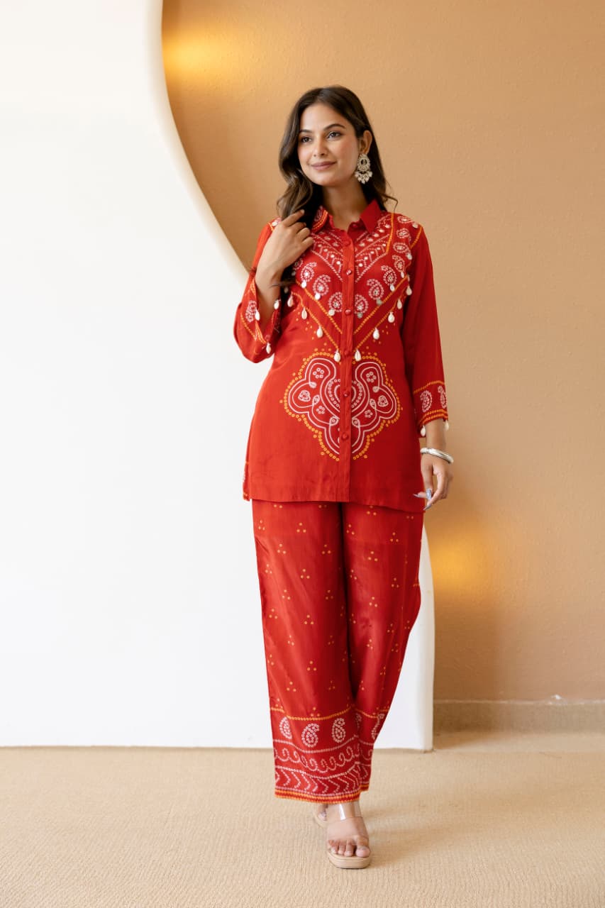 Dhana Two-Piece Embroidered Coord set